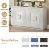 TIRAMISUBEST Buffet Cabinet with Storage, 4-Door Vintage Fluted Sideboard Cabinet with Adjustable Shelves for Dining Room, Kitchen, and Living Room - 4 of 4