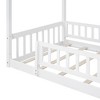 Kumasinova Solid Wood Twin/Full Bed Frame with Roof,Playhouse Style Floor Bed with Safety Rails,Twin/Full Size Bed Frame for Kids,Teens,Girls,Boys - 3 of 4