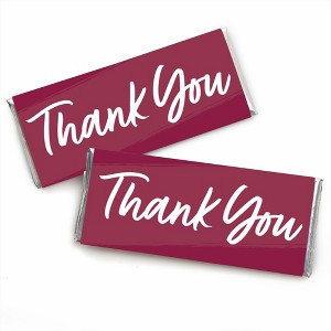 Big Dot of Happiness Burgundy Elegantly Simple - Candy Bar Wrapper Guest Party Favors - Set of 24 - 1 of 4