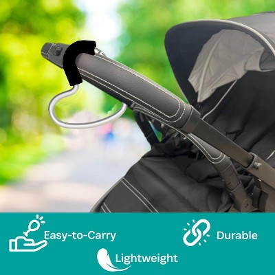 Heart Stroller Hook - Silver Aluminum/Black Foam
