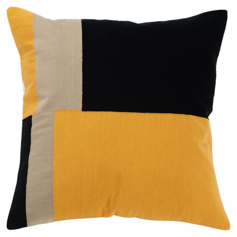 20&#34;x20&#34; Oversize Color Block Poly Filled Square Throw Pillow Yellow - Rizzy Home, 1 of 7