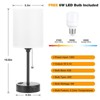 Itopfox Small Bedside Table Lamp with 3 Color Temperatures, USB C/A Ports & AC Outlet, Pull Chain Control, White Shade & Black Metal Base for Bedroom - 4 of 4