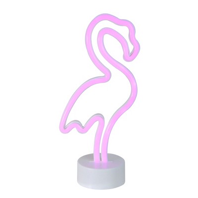 Northlight 11.5" Battery Operated Neon Style LED Flamingo Table Light - Pink