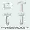 26"L X 21"W Rectangular Pedestal Sink, White Ceramic Pedestal Bathroom Sink with 3 Faucet Holes At 4" Faucet Centers, with Overflow - 3 of 4