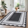 Garvee Modern Border Area Rug Farmhouse Scalloped Bordered Pattern Rugs Washable Low Pile Non Slip Rugs for Living Room - 2 of 4