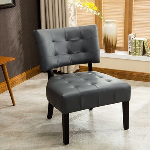 CENGHU Blended Leather Tufted Accent Chair, Living Room Chair with Oversized Seating - 1 of 4