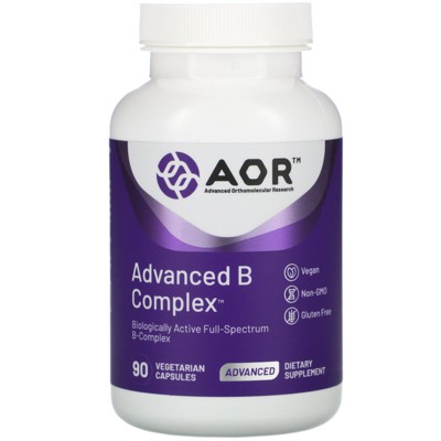 Advanced Orthomolecular Research AOR Advanced B Complex, 90 Vegetarian Capsules