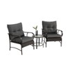 VisioGear 3 Pieces Patio Seating Sets with Coffee Table, Outdoor Rattan Chair Conversation Sets, Gray, 25.59"*25.59"*33.07" - 4 of 4