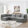 125.5" Oversized Modular L-Shaped Sectional Sofa with Movable Ottoman, 6-Seat Chenille Couch, Wide Seat & Skirted Design - 4 of 4