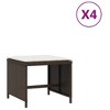 vidaXL Patio Stools with Cushions 4 pcs Brown 15.7"x15.7"x13.8" Poly Rattan - 2 of 4