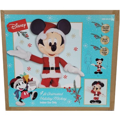 Disney 4-Ft Animated Santa Mickey Mouse Christmas Decor