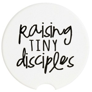 Dicksons Raising Tiny Disciples Black and White 2.5 inch Ceramic Car Coasters Set of 2 - 1 of 4