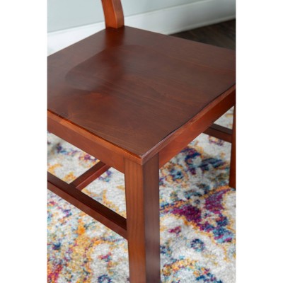 Antique Tobacco Brown Solid Wood Dining Chair
