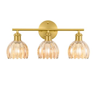 DAKAFUL Vintage Bathroom Vanity Light,with Textured Glass Shades,Vanity Fixture,Wall Sconce for Bathroom Mirror/Bedroom/Hallway - 1 of 4