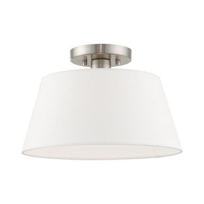 Livex Lighting Belclaire 1 - Light Flush Mount in  Brushed Nickel