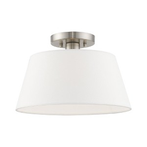 Livex Lighting Belclaire 1 - Light Flush Mount in  Brushed Nickel - 1 of 4