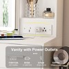 LIVAREEmlen Small Makeup Vanity Desk,Built-in Power Outlet & Hidden Storage,Includes padded stool & Shelf for Small Bedrooms,White - 4 of 4