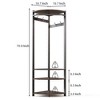 Corner Hall Tree With Shoe Bench Entryway, Corner Coat Rack With 6 Double Hooks, Corner Clothes Rack With Corner Tree With Shoe Bench Shelf - 2 of 4