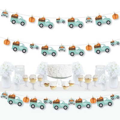 Big Dot of Happiness Happy Fall Truck - Harvest Pumpkin Party DIY Decorations - Clothespin Garland Banner - 44 Pieces