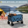 Heavy Duty Foldable Wagon for Beach, Extra Large Collapsible Foldable Wagon for Camping, All Terrain Beach Wagons Extended with Cup Holders for Sand - 2 of 4
