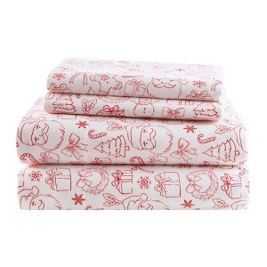 Gracie Mills Atticus Cotton Flannel Printed Sheet Set - 1 of 4