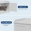 Nasitip Hidden Cat Litter Box Enclosure with Barn Door - End Table Style Furniture for Indoor Cats, White/Gray - 4 of 4