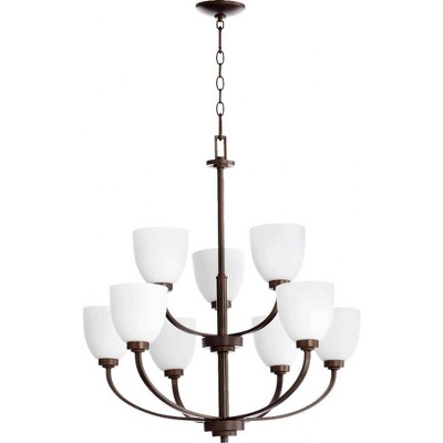 Quorum Lighting Reyes 9-Light Chandelier, Oiled Bronze, 31.25W, 30.5H