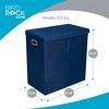 BirdRock Home Double Linen Laundry Hamper with Lid and Removable Liner - Navy - 2 of 4