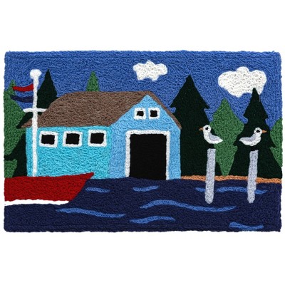 Jellybean Lakeside Boat House Doormat – Nautical Indoor/Outdoor Doormat for Porch, Cabin, or Entryway, 20"X30"