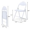 Folding Chairs with Padded Seats for Outdoor & Indoor, Portable Stackable Seat with Metal Frame for Home, Office, Party Black - 3 of 4