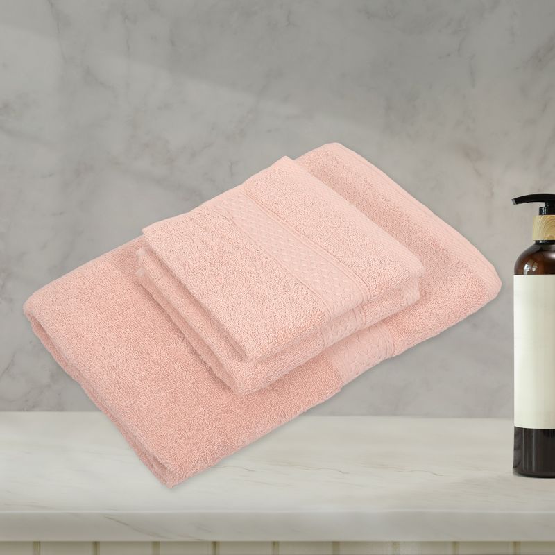 Unique Bargains Soft Absorbent Cotton Bath Towel for Bathroom kitchen Shower Towel 3 Pcs, 2 of 7