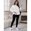 INSPIRE CHIC Women's Maternity Shirts Blouses Pleated Button Down Long Sleeve Pregnancy Nursing Top - 3 of 4