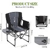 Oversized Camping Director's Chair, Heavy-Duty Folding Lawn Chair with Side Table & Storage Pouch, 330 lb Capacity, Portable for Beach, Fishing - 3 of 4