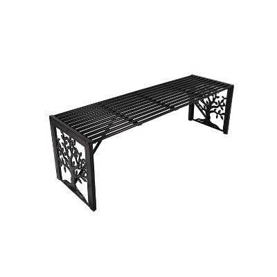 Evergreen Straight Metal Bench Tree of Life