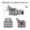 COLAMY Sleeper Chair, Fabric Sofa Bed with USB, Table, Pillow, Adjustable Back, for Dorm or Bedroom – Dark Grey - 2 of 4