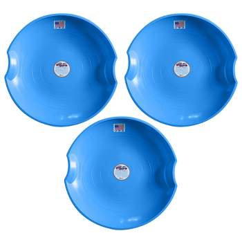 Paricon 626-B Flexible Flyer Round Flying Saucer Disc Racer Polyethylene Snow Sled Toboggan, for Ages 4 and Up, 26 Inch Diameter, Blue (3 Pack)