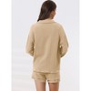 cheibear Women's Button Down Long Sleeve Sleepwear Shirt with Shorts Casual Lounge Sets - 4 of 4