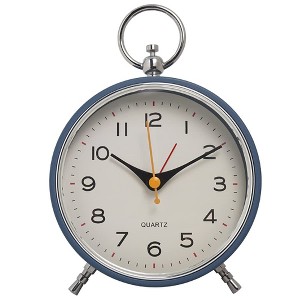 Metal Ring Alarm Clock - Silent Alarm Clock, Non-Ticking, Battery Operated, Night Light, Eye Protection Light - 1 of 4