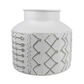 Multi Pattern Vase Metal - Foreside Home & Garden