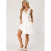 cheibear Women's Sleeveless with Pockets V Neck Lace Trim Lounge Casual Outfits Dresss - 2 of 4