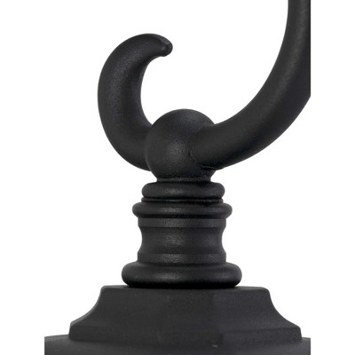 Black Aluminum Outdoor Wall Lantern with Etched White Glass Shade