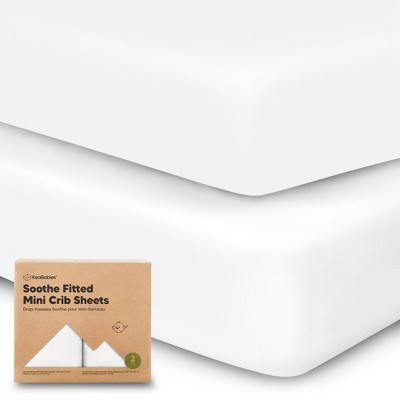 KeaBabies Mini Crib Sheets for Baby Girls, Boys, 2-Pack Soothe Pack and Play Sheets Fitted, Organic Pack N Play Mattress Sheet