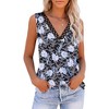 Zeagoo Summer Sleeveless Tank Tops for Women V Neck Lace Trim Shirts Casual Loose Fit Blouse Top - 3 of 4