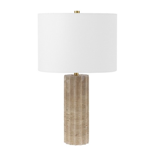 Remi 23.5 Inch Travertine Table Lamp - Beige - Safavieh. - image 1 of 4