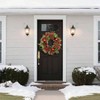 24 Inch Wreaths Front Door Classic Red and Green Farmhouse Xmas Wreath with Large Pinecones Red Berries Balls - 4 of 4