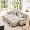 VYNXARIA Cloud Couch Sleeper Sofa for Living Room,Upholstered Wide Arm Sofa with 2 Ottomans,Chenille Light coffee - 2 of 4