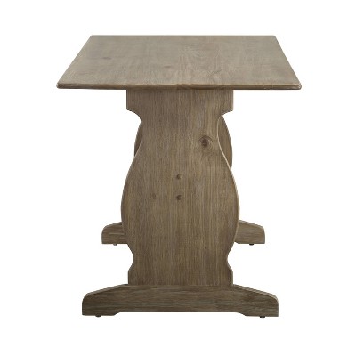 Sasha 50" Natural Wood Corner Dining Nook with Wheat Cushions