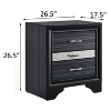 Vynxaria Contemporary 3-Drawer Nightstand - Black, Dedicated Felt-Lined Jewelry Drawer, 3/4 Extension Design, Bedroom Storage Furniture - 4 of 4