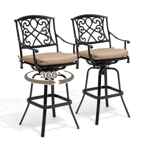 Pellebant Outdoor Patio Bar Height Swivel Bar Stool with Sunbrella Cushion - image 1 of 4