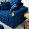 Oversized Corduroy Accent Chair with Removable Ottoman, Large Single Sofa Chair with Extra Wide Armrests, Neck Pillow, Two Soft Pillows - 4 of 4